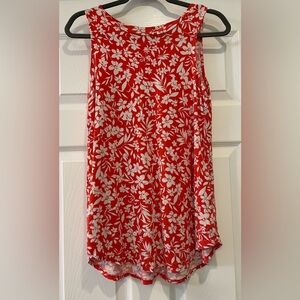 OLD NAVY LUXE Reddish Orange Floral Tank